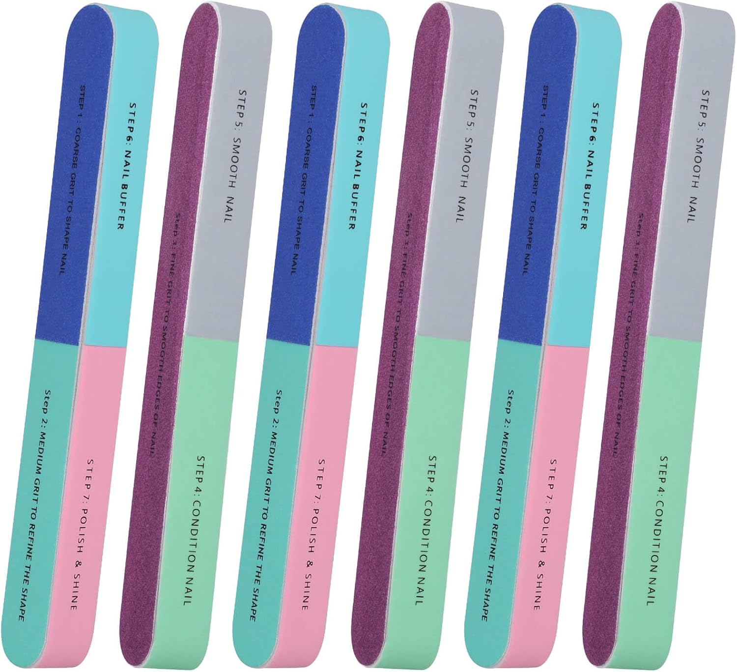 Sanding Stick Set - 1/5 Stück Nagelfeile Siebensseitige Polierwerkzeuge Maniküre