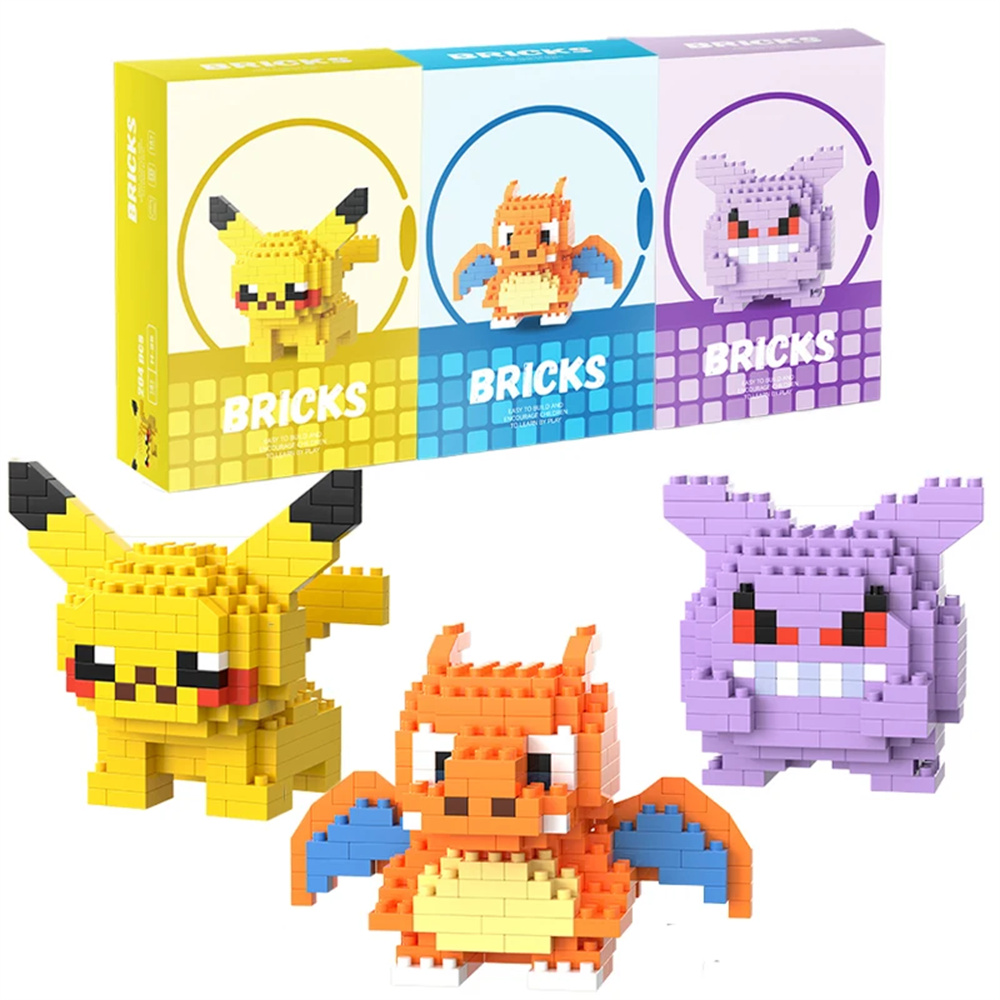 Model Kit Resin - Pokemon Mikro-Bausteine Pikachu Dragonite Gengar Mini-Bricks