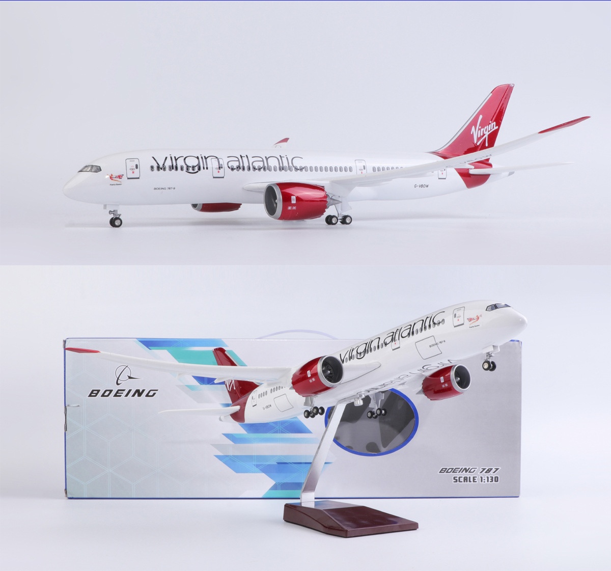 Model Kit Resin - 1/130 Maßstab 43cm Virgin B787 Resin-Druckguss-Flugzeugmodellbausatz