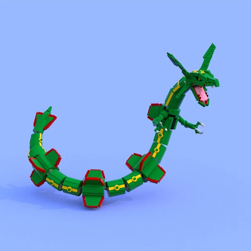 1417 Teile MOC Pokemon Rayquaz – Model Kit Rayquaza Bewertung und Preis