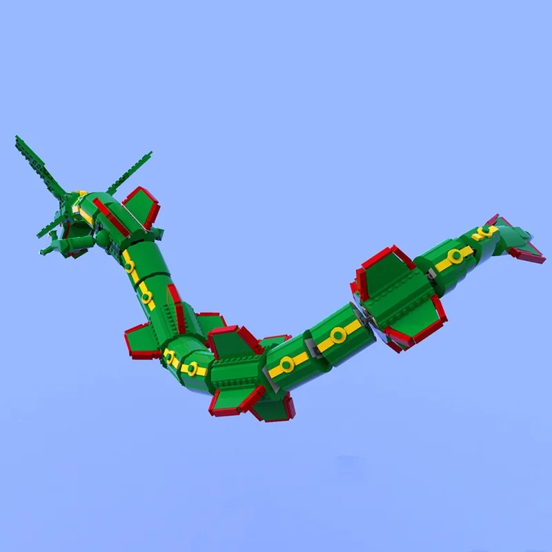 1417 Teile MOC Pokemon Rayquaz – Model Kit Rayquaza Bewertung und Preis